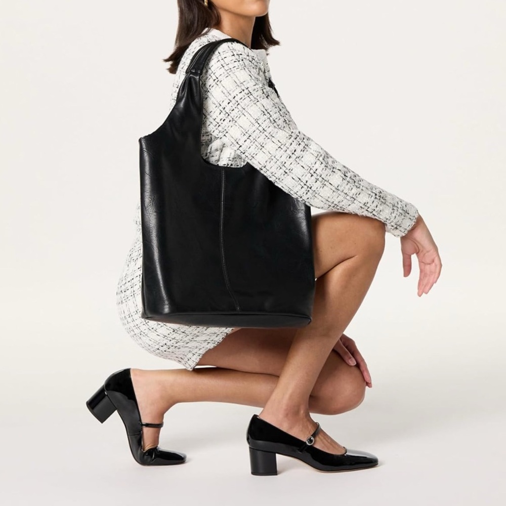 NWT The Drop Morgan Soft Hobo Tote - Black